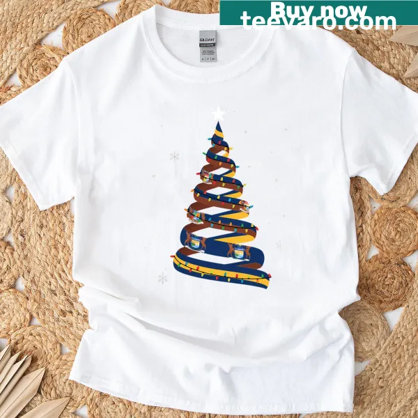 Christmas T-shirt with Michigan flag and festive tree design