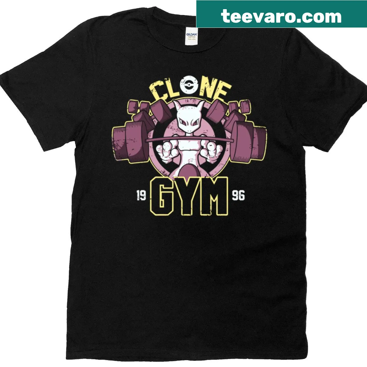 Inspirational Clone Gym text on a fitness T-shirt — on a men's t-shirt