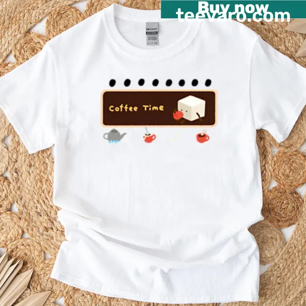 T-shirt with a playful typography design celebrating coffee