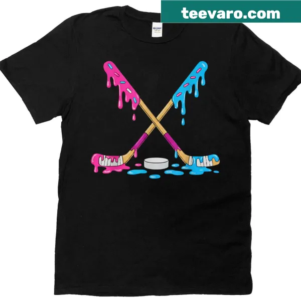 Funny hockey sticks illustration on a youth T-shirt