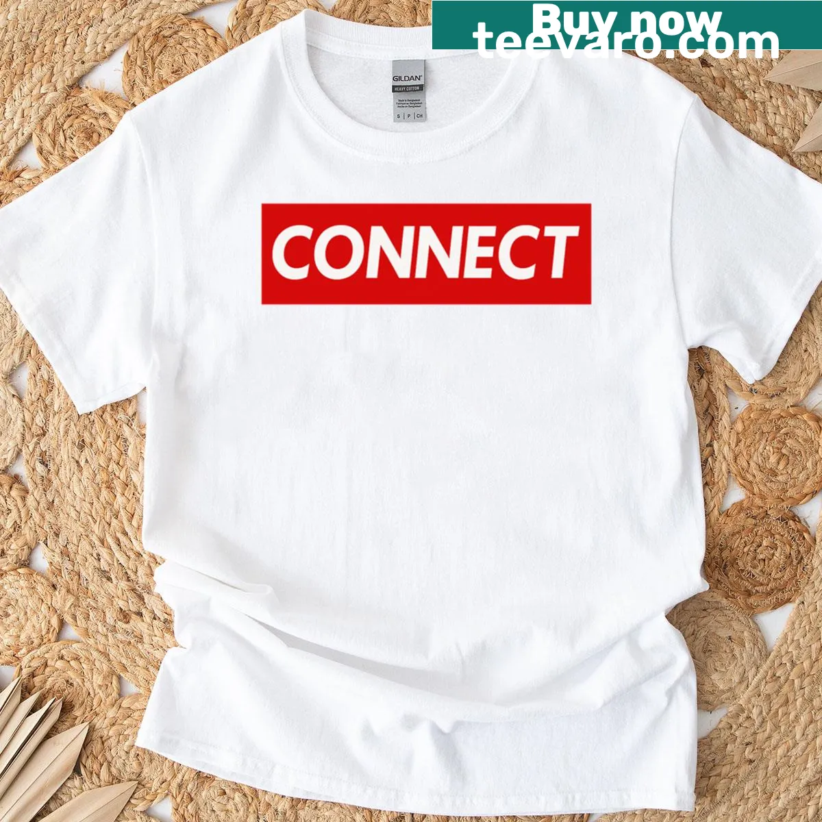 Sleek box logo graphic on modern streetwear T-shirt. — on a men's t-shirt