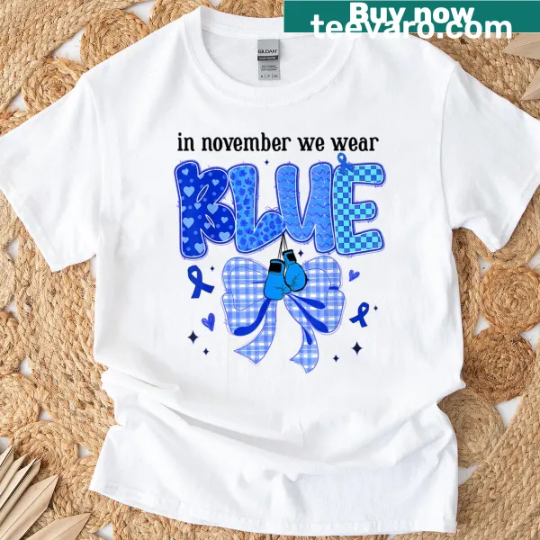 Emblematic T-shirt with ribbon design symbolizing diabetes awareness