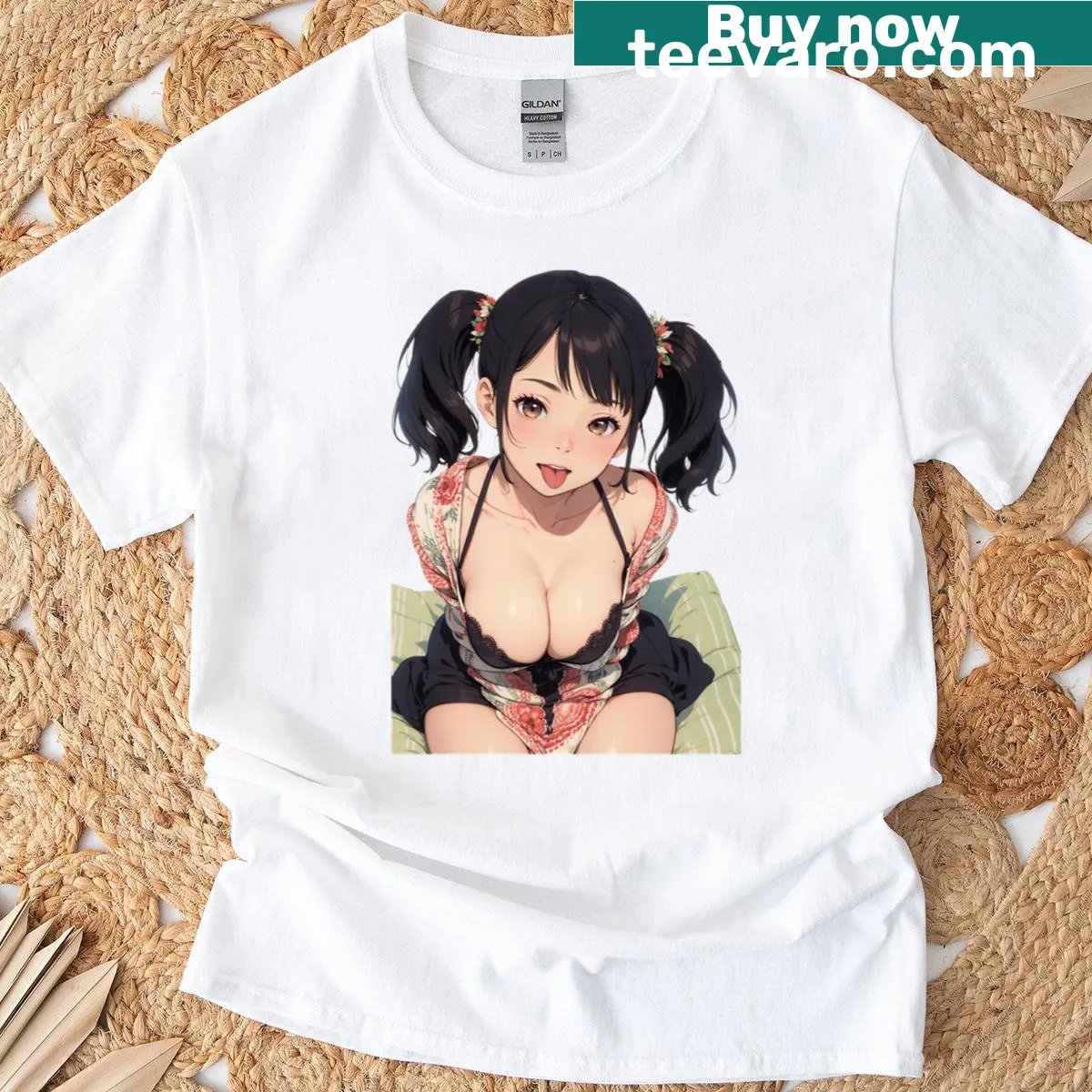 Anime girl illustration design on a cute t-shirt — on a men's t-shirt