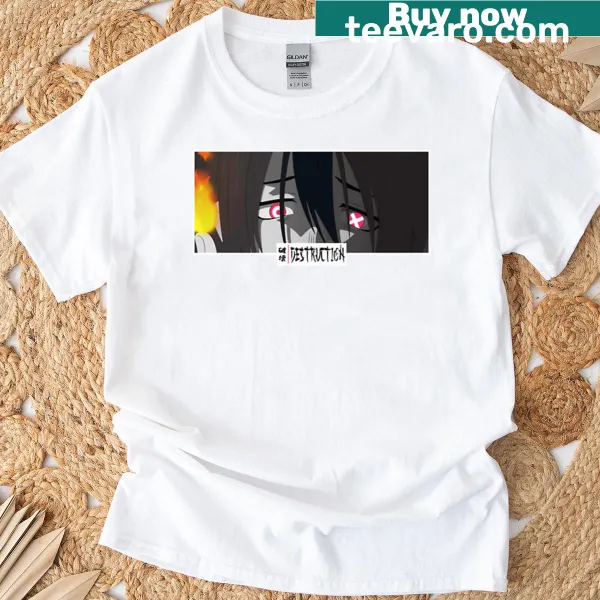 Monochrome manga t-shirt featuring striking anime eyes