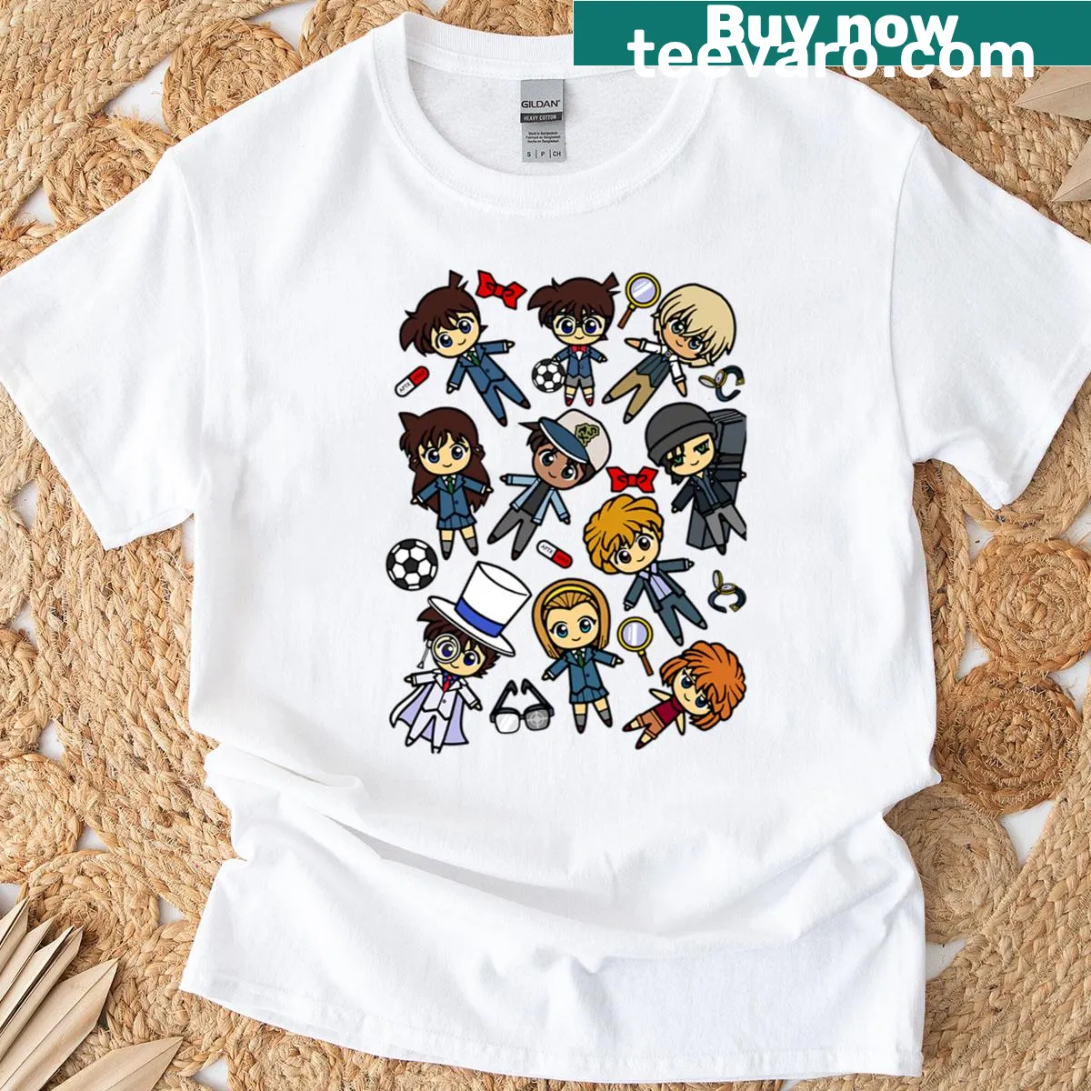 Stylish Detective Conan T-shirt with clever typography — on a men's t-shirt