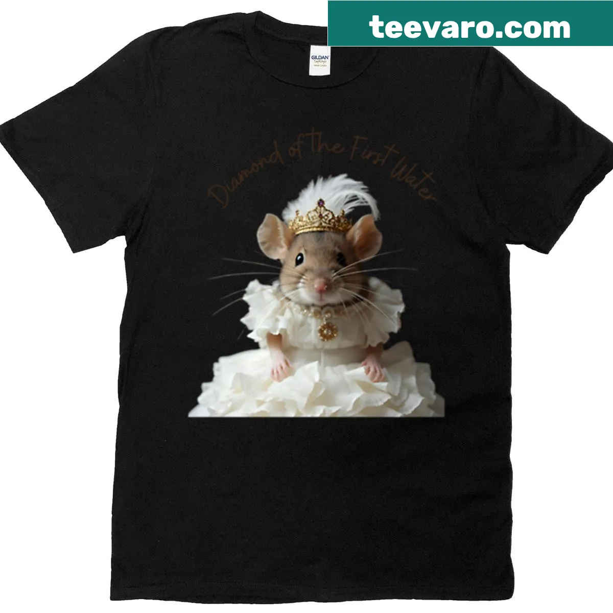 T-shirt with the phrase Diamond Of The First Water in elegant typography — on a men's t-shirt