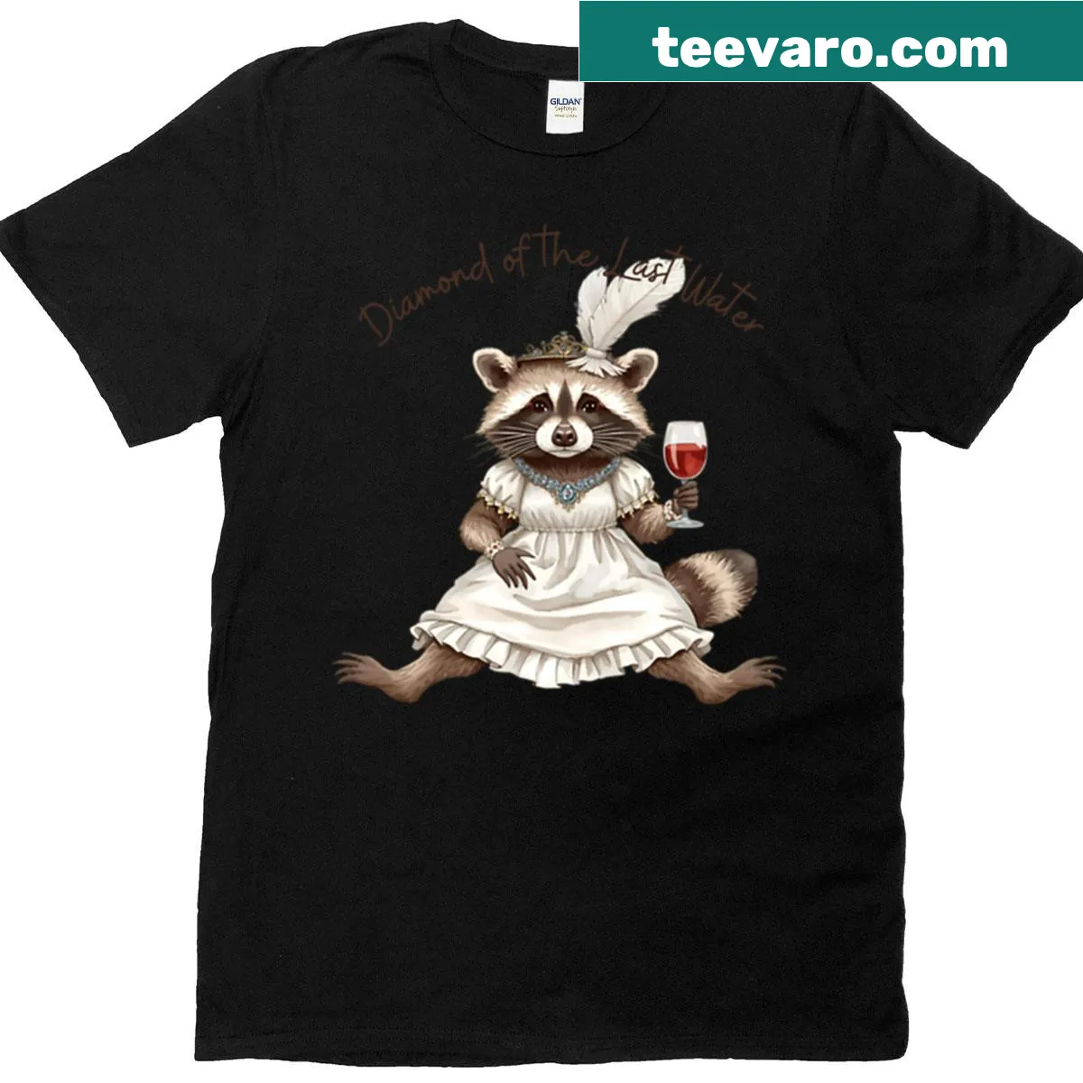 Artistic t-shirt featuring a diamond symbolizing precious water. — on a men's t-shirt