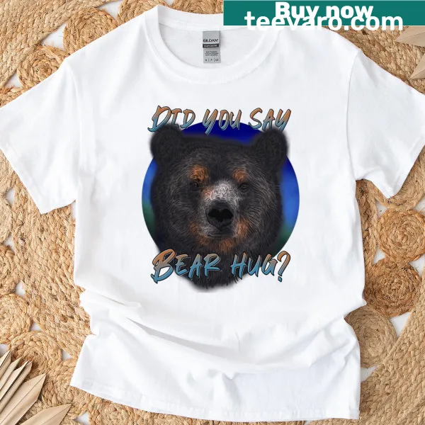 Bear hug illustration on a playful T-shirt