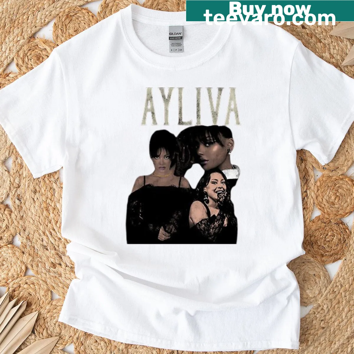 Witty typography t-shirt with humorous Ayliva text design — on a men's t-shirt