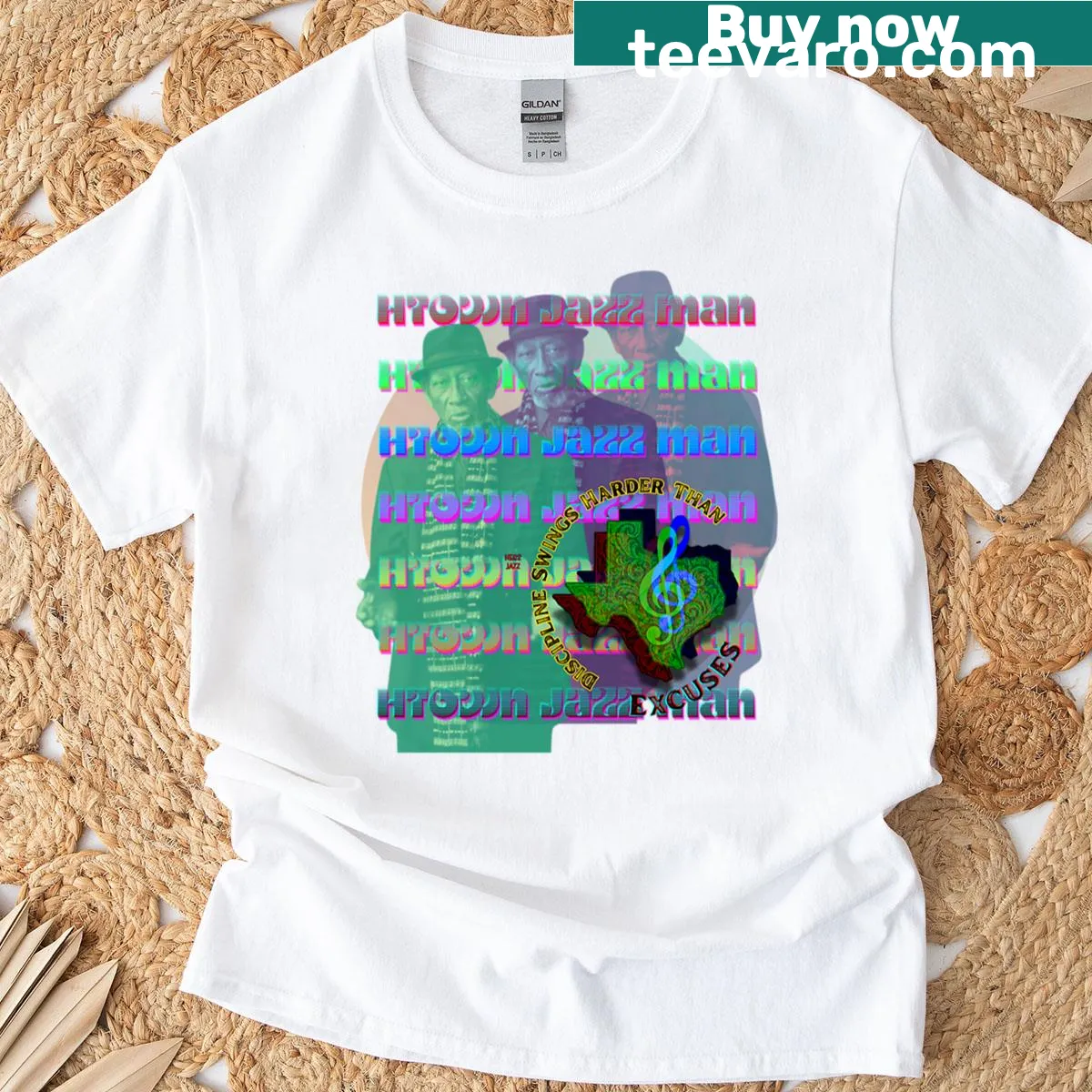 Typography T-shirt with motivational phrase about discipline — on a men's t-shirt
