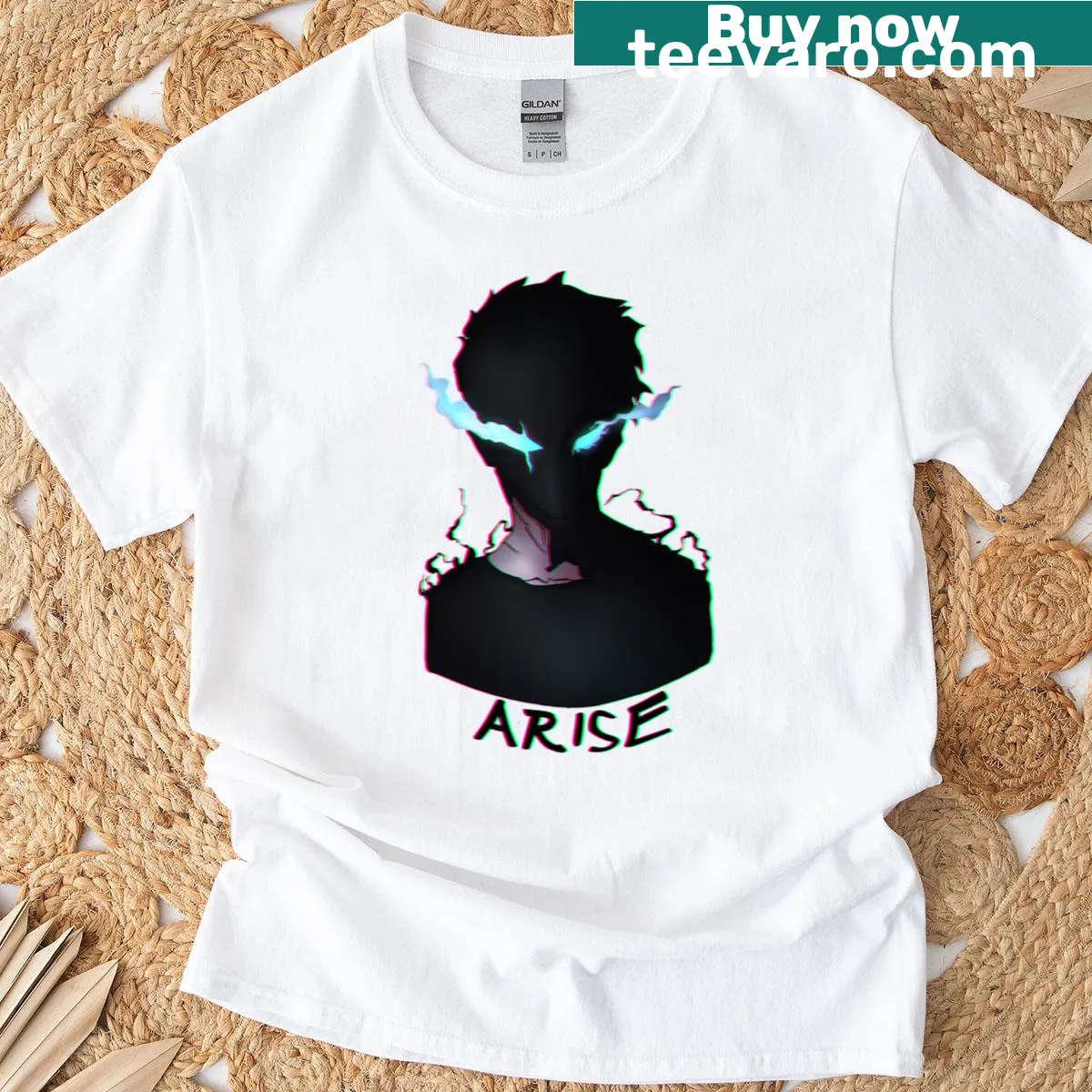 Doodle-style T-shirt depicting a cartoon Shadow Monarch illustration. — on a men's t-shirt