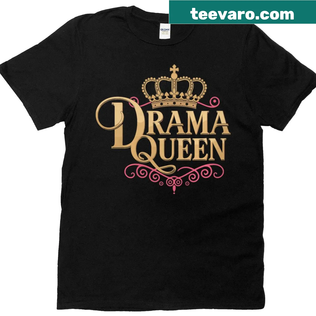 Self-esteem quote T-shirt with 'Drama Queen Princess' text — on a men's t-shirt