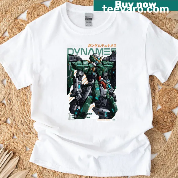 Illustrated Dynames Gundam T-shirt featuring the iconic mobile suit