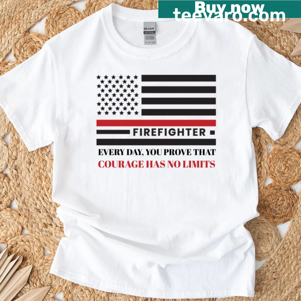Inspirational T-shirt with the phrase 'Courage Has No Limits' — on a men's t-shirt