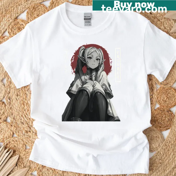 Illustration of Frieren from the Japanese manga on a T-shirt