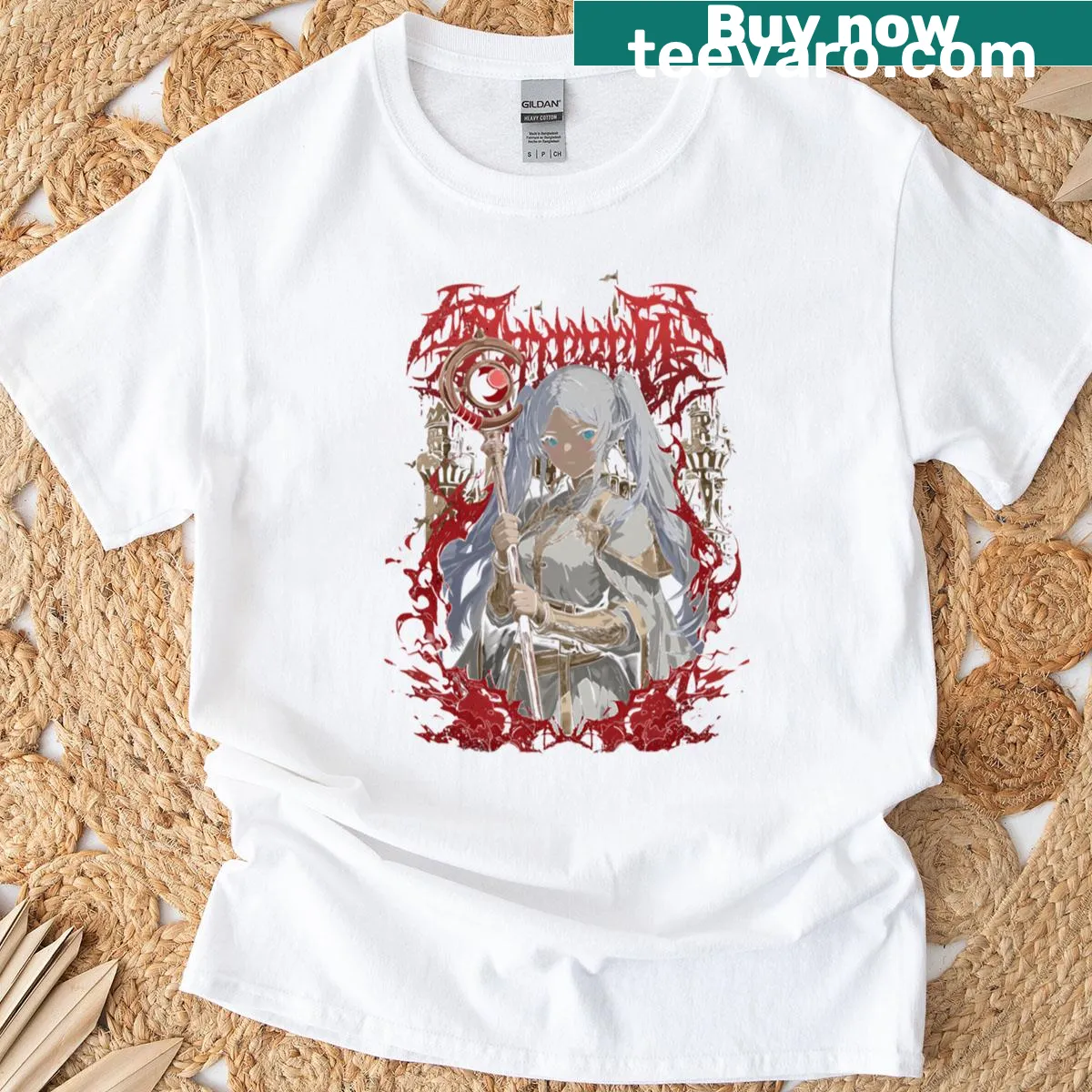 Bold heavy metal graphics on a t-shirt — on a men's t-shirt