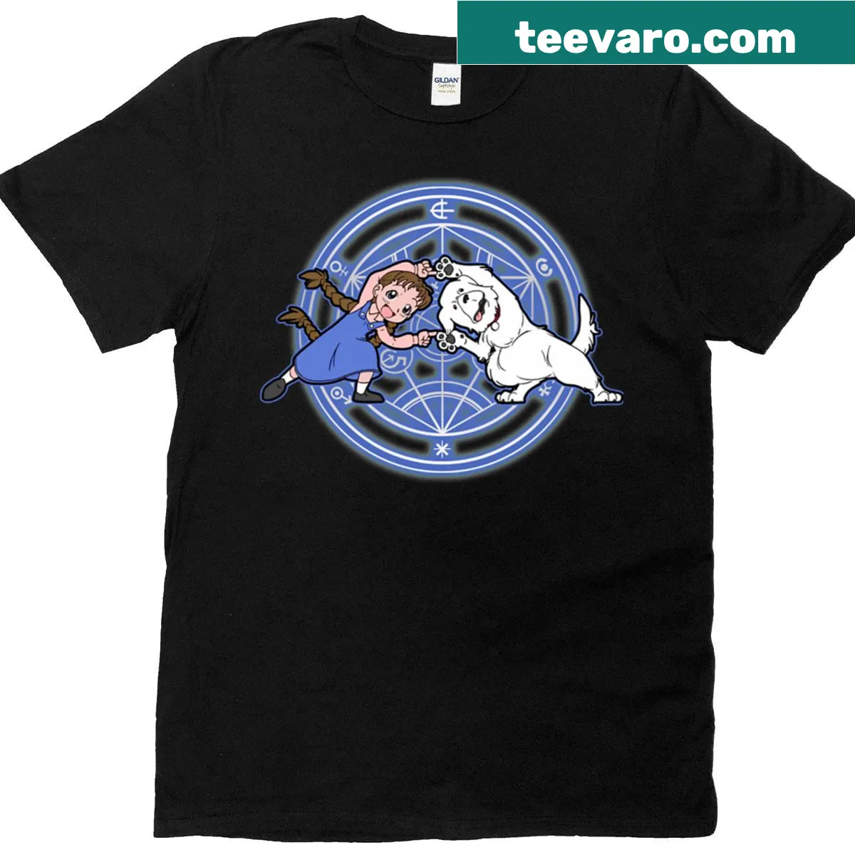 Imagery inspired by Fullmetal Alchemist for anime fans — on a men's t-shirt