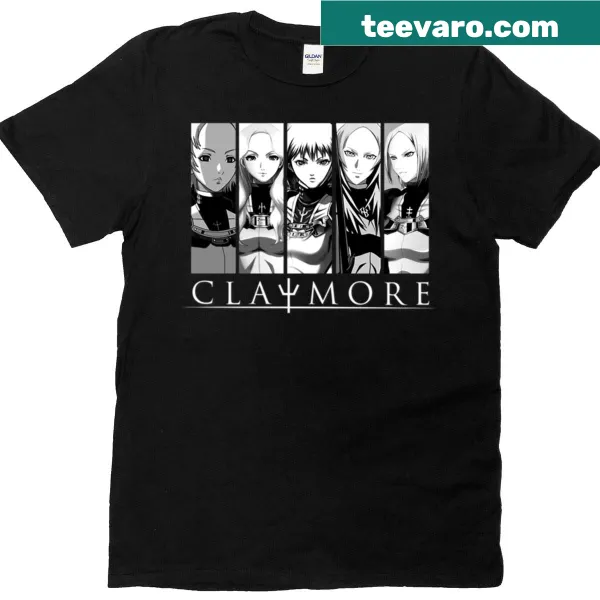 Anime-themed T-shirt featuring funny characters from Claymore