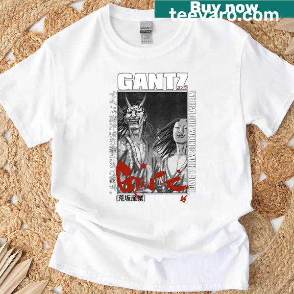 Gantz Oni Hannya Mask t-shirt with samurai and alien design