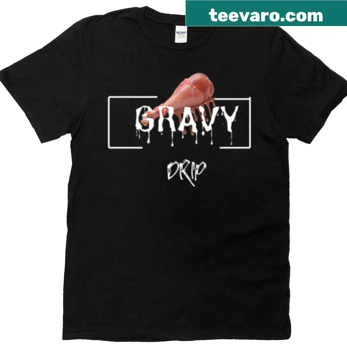 Funny Thanksgiving t-shirt with gravy graphic — on a men's t-shirt