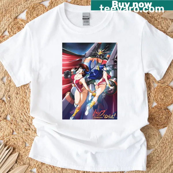 Gunbuster Anime Poster T-shirt featuring bold mecha-inspired graphics