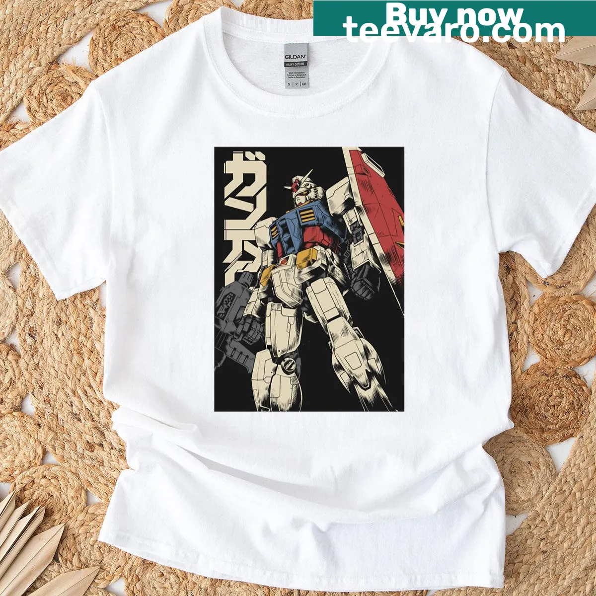 Gundam-themed T-shirt showcasing iconic mecha illustration — on a men's t-shirt