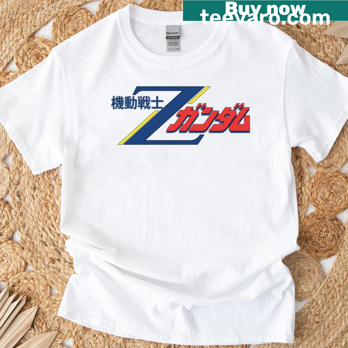Gundam Zeta series title logo printed on a T-shirt. — on a men's t-shirt