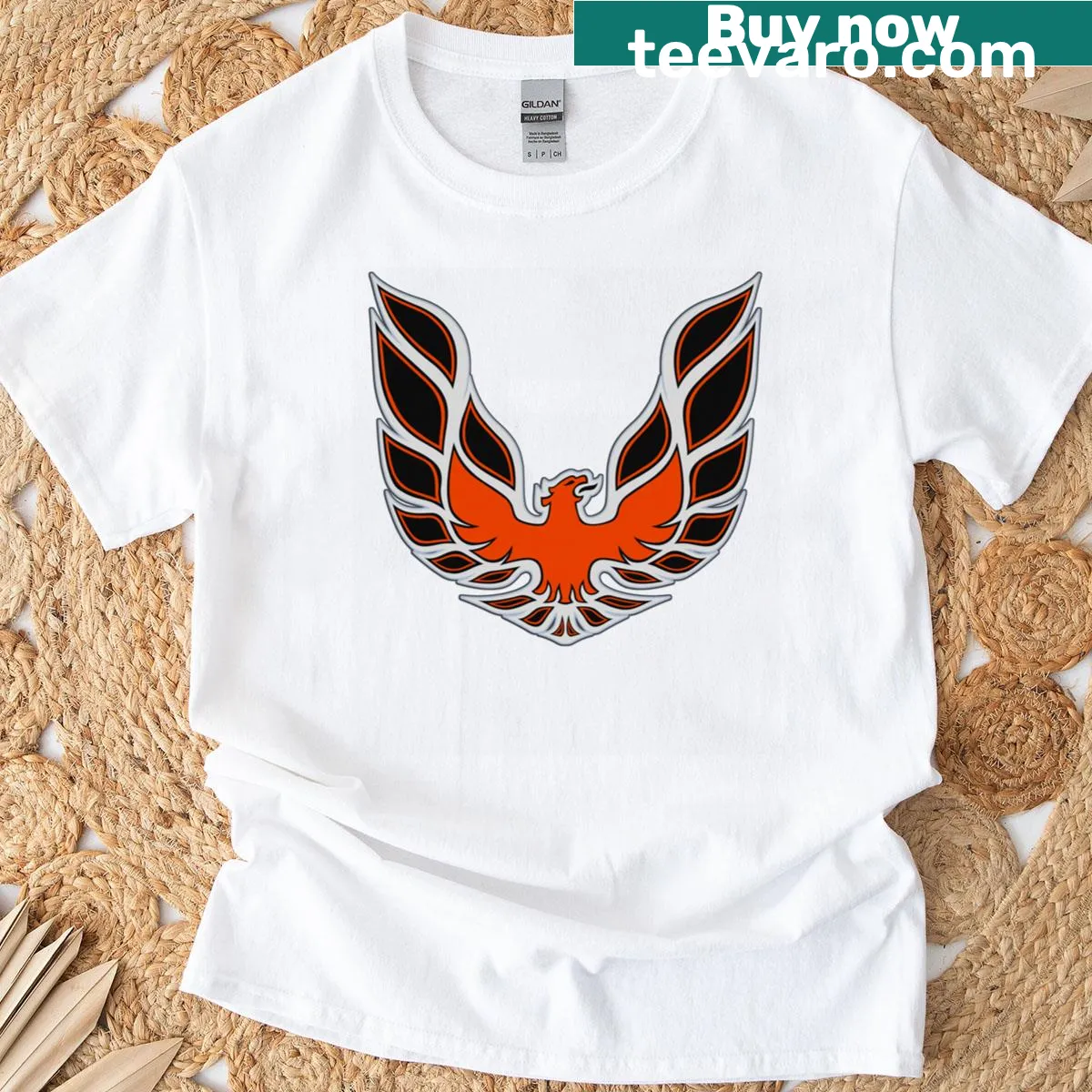 Trans Am hood decal design on Halloween T-shirt — on a men's t-shirt