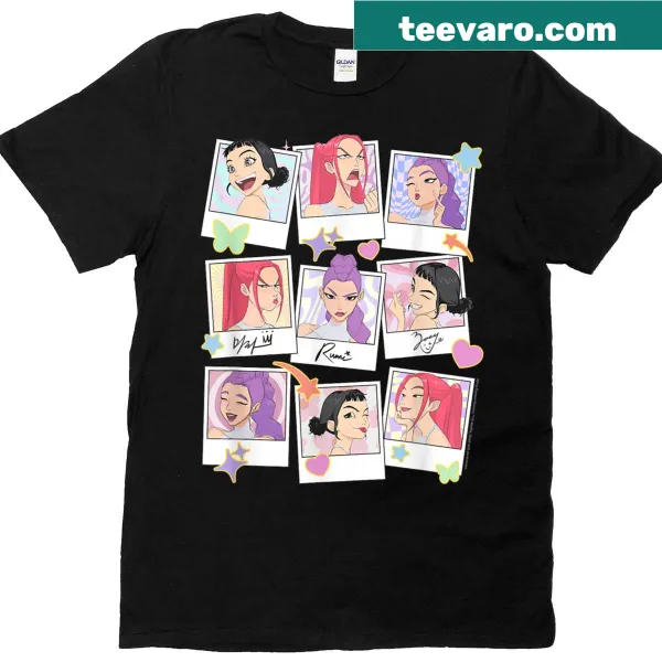 Halloween icons in polaroid frames on T-shirt