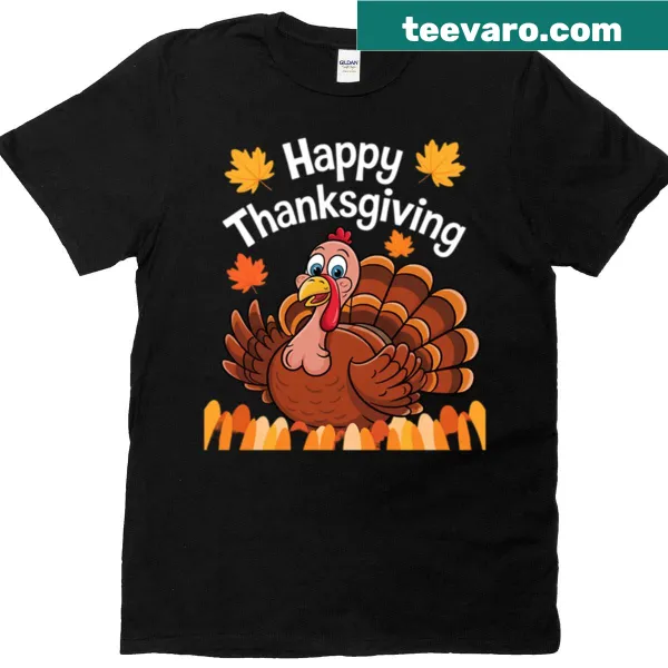 Thanksgiving T-shirt featuring a turkey graphic and thankful text