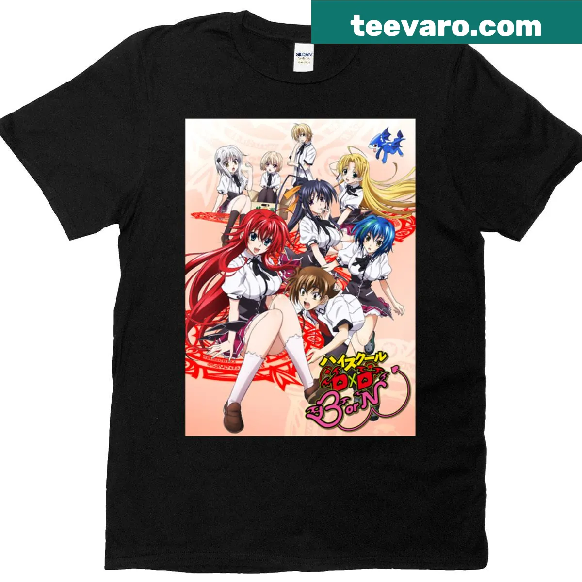 Fantasy-themed Hs Dxd shirt featuring symbolic graphics — on a men's t-shirt