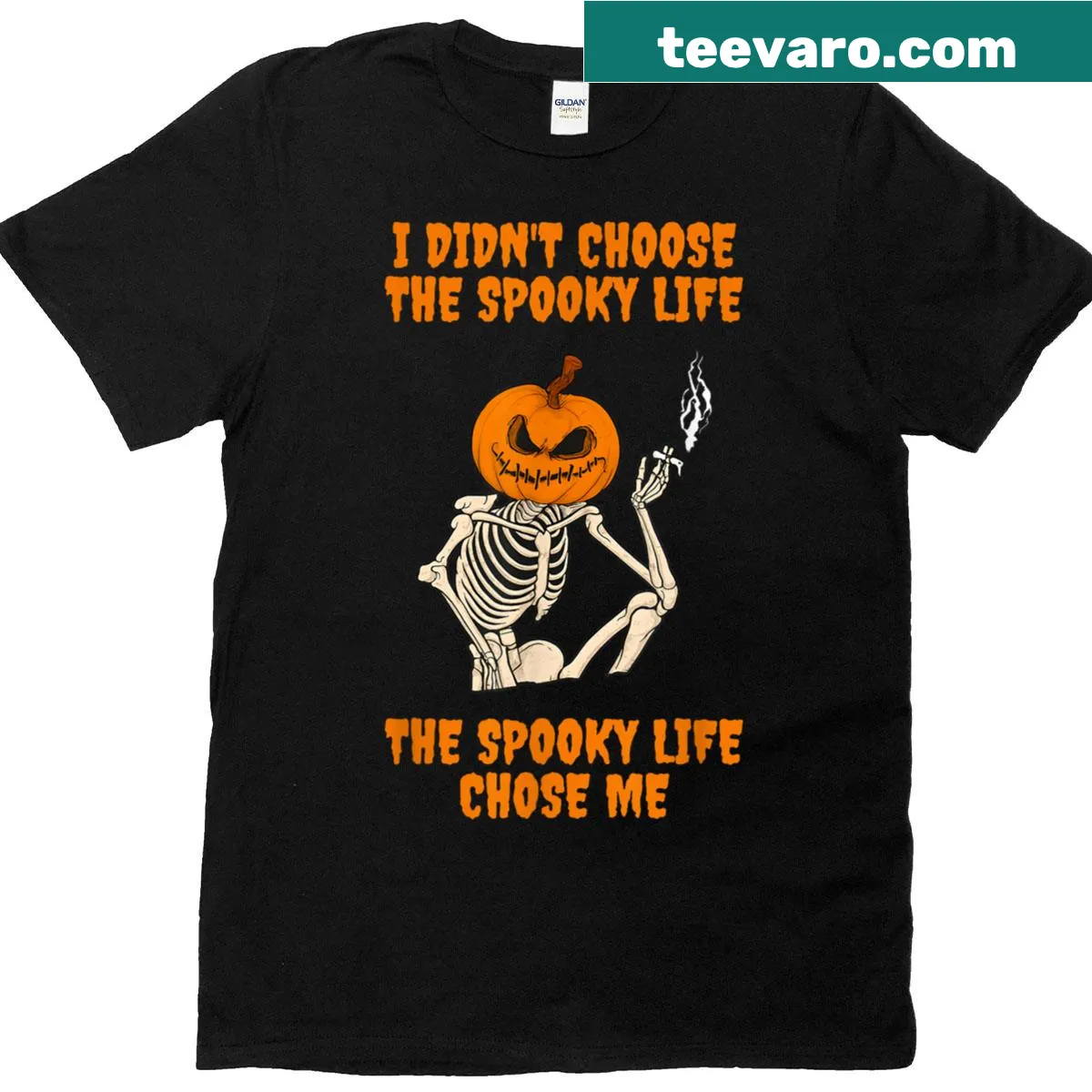 Fun T-shirt with text about choosing the spooky life — on a men's t-shirt