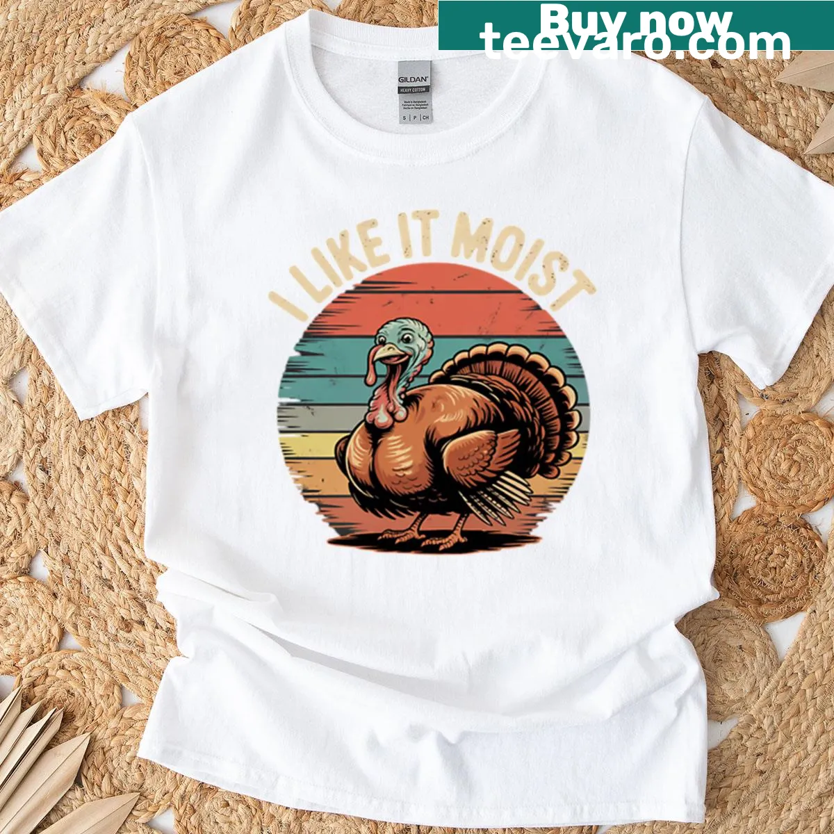 Funny Thanksgiving T-shirt with humorous turkey slogan — on a men's t-shirt