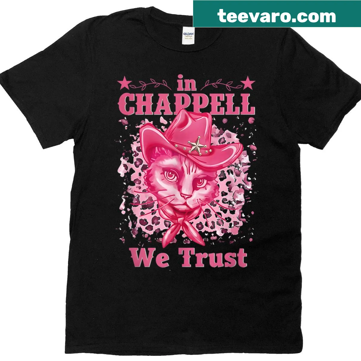 Cowgirl cat design with playful text celebrating cats and country culture — on a men's t-shirt