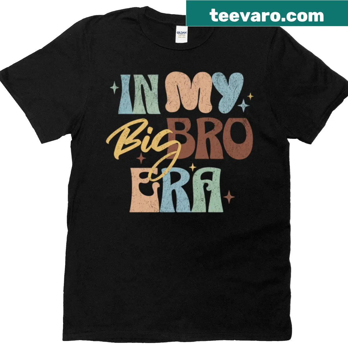 Big Bro Era t-shirt with meaningful text in neutral tones — on a men's t-shirt