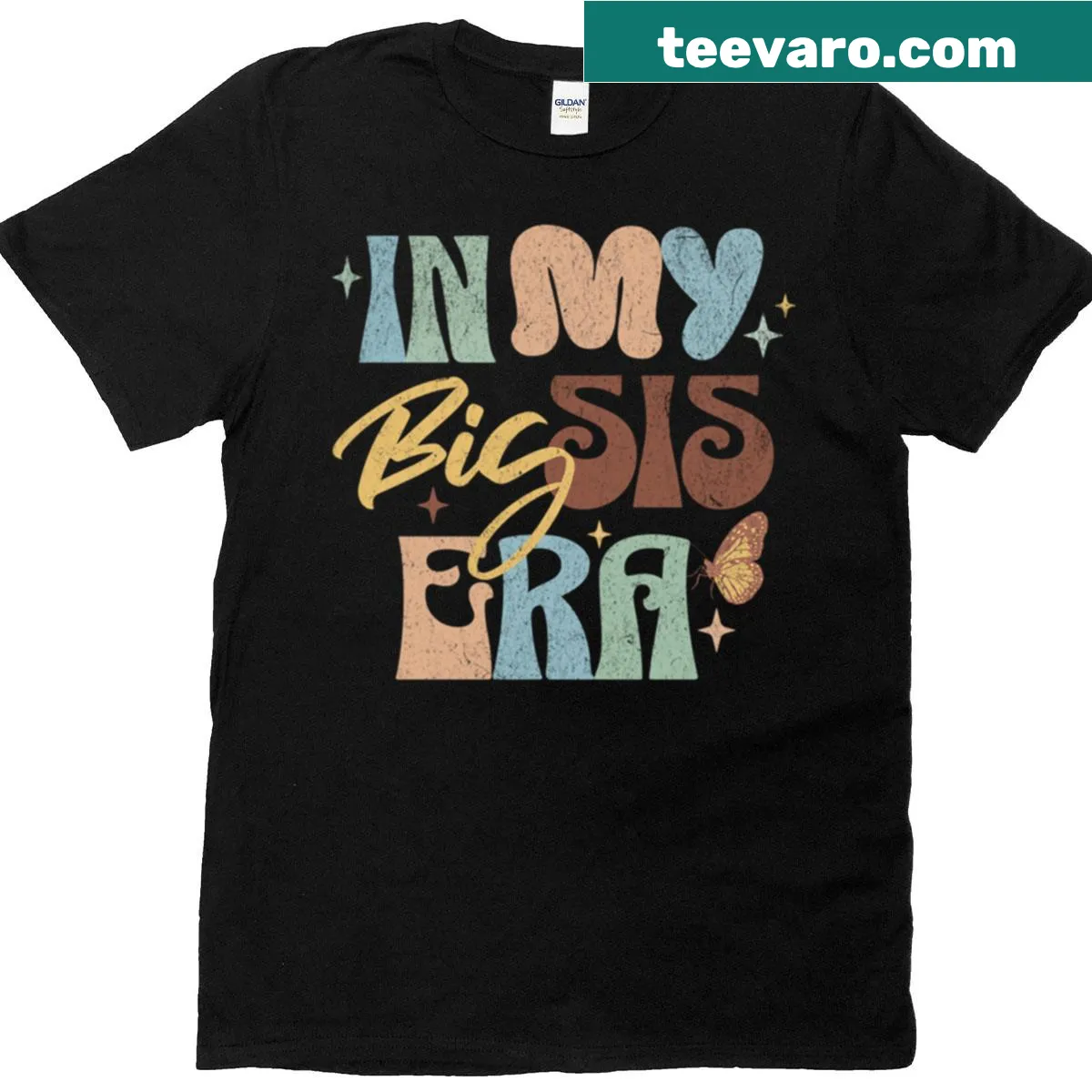Funny T-shirt with 'In My Big Sis Era' text celebrating sisterhood — on a men's t-shirt