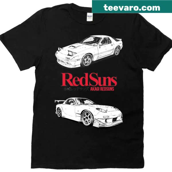 Initial D Akagi Redsuns Manga T-shirt featuring racing theme