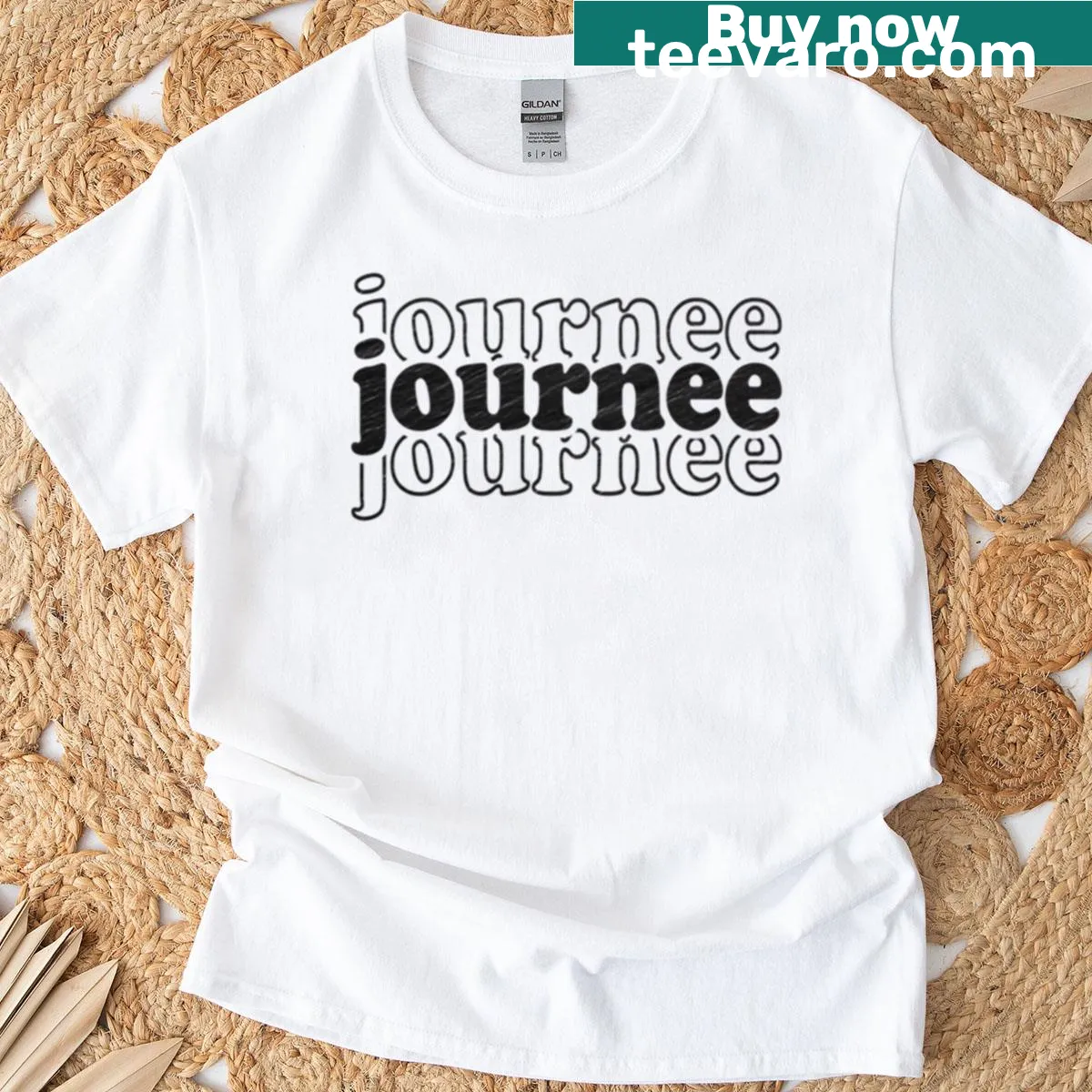 Personalized T-shirt featuring the name Journee — on a men's t-shirt