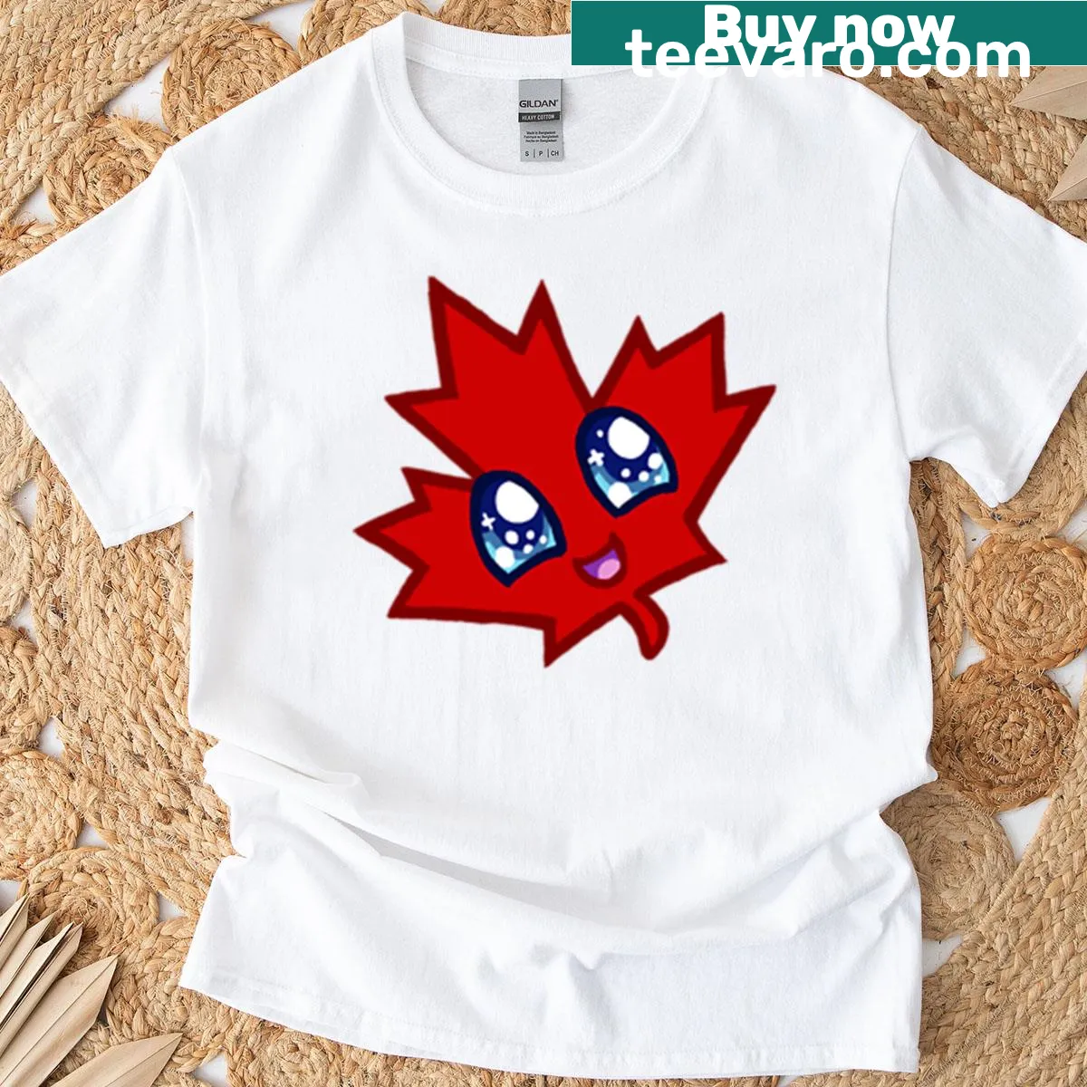 Kawaii-themed Canada graphic t-shirt — on a men's t-shirt