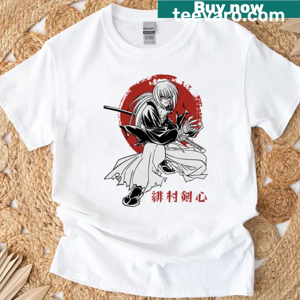 Kenshin Himura graphic t-shirt celebrating the anime character