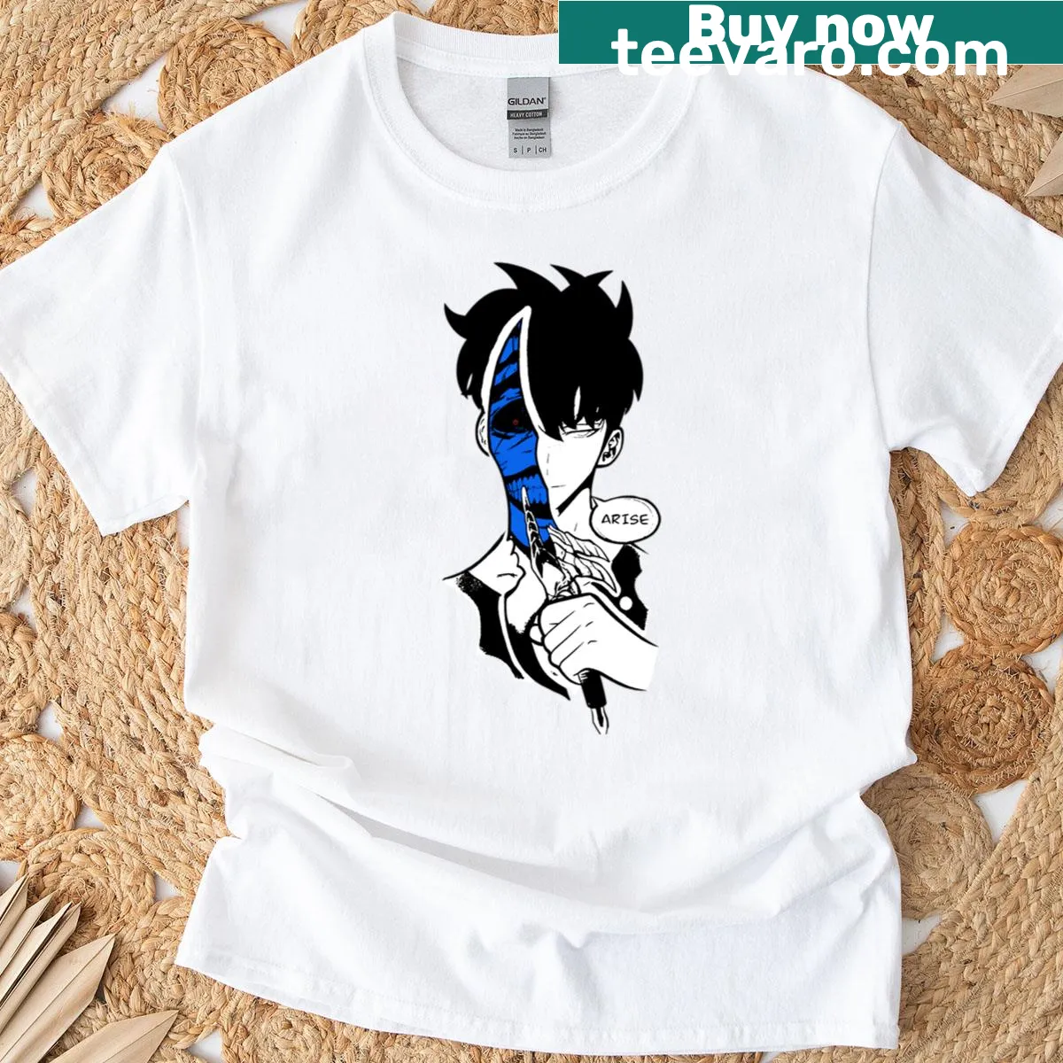 Vintage-style t-shirt featuring Knight Man graphic from 90s culture. — on a men's t-shirt