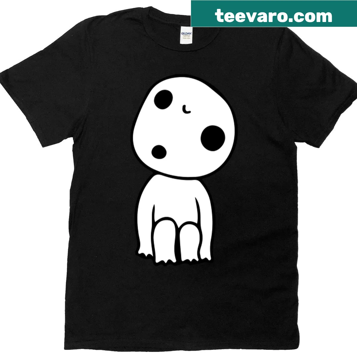 Illustration of Kodama spirits from Princess Mononoke on a T-shirt — on a men's t-shirt