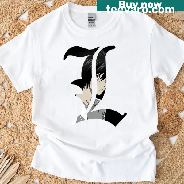 Illustration of L Lawliet from anime series on T-shirt