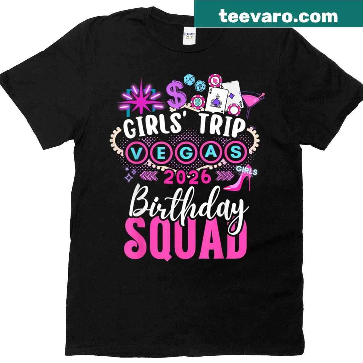 T-shirt for girls' birthday trip to Las Vegas with fun text — on a men's t-shirt