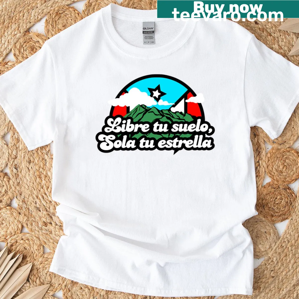 Inspirational Puerto Rican phrase T-shirt design — on a men's t-shirt
