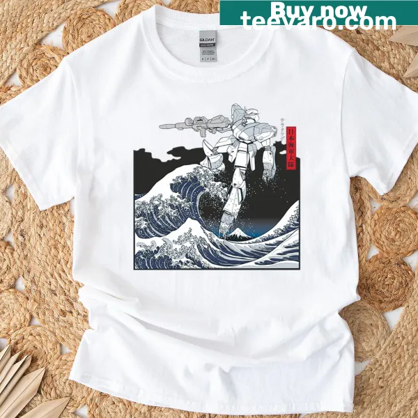 Mecha Wave t-shirt featuring dynamic futuristic illustrations
