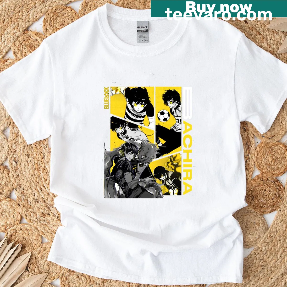 Artistic graphic T-shirt inspired by Meguru Bachira — on a men's t-shirt