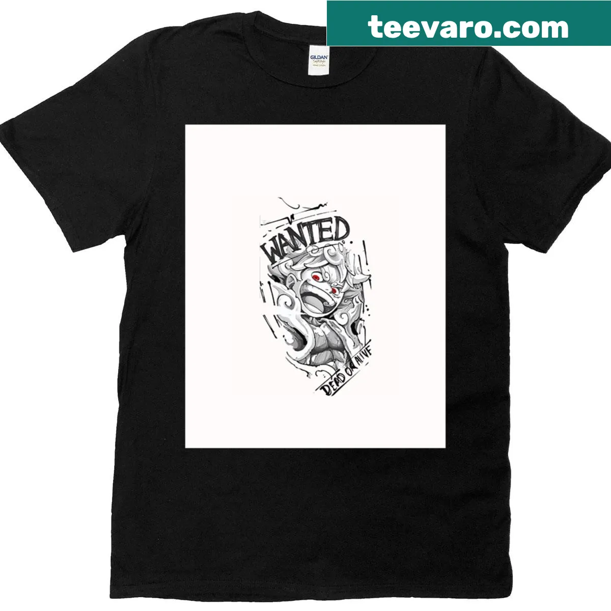 Graphic T-shirt featuring Monkey D Luffy in Gear5 from One Piece — on a men's t-shirt