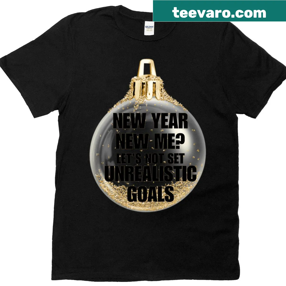 Casual T-shirt with humorous New Year phrase — on a men's t-shirt