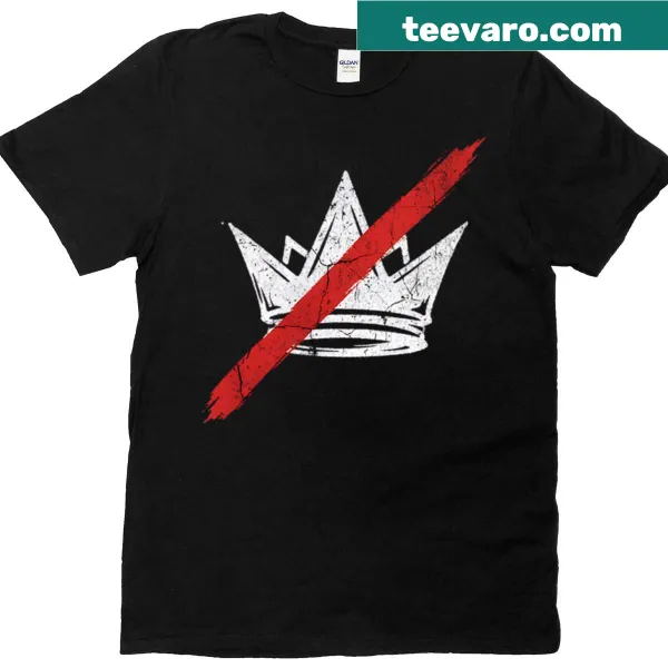 Bold text T-shirt with the message 'No Kings In America'